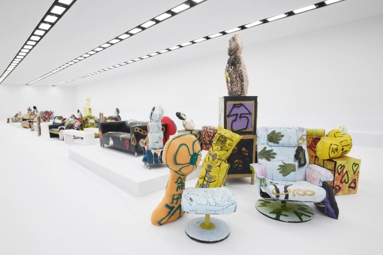 photograph of the inside of a fashion and art installation