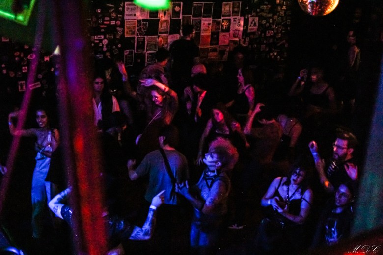 A crowd of people dance at Ottobar. 
