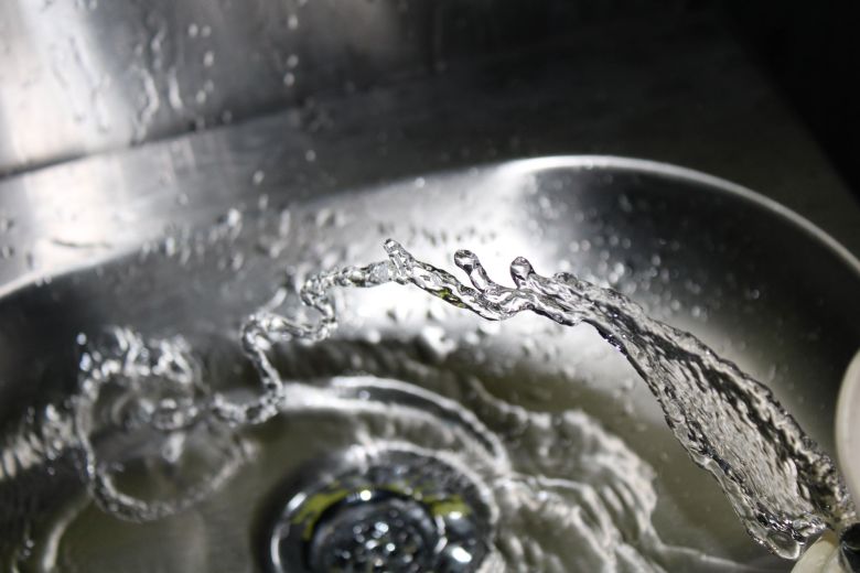 Black and white photo of water. 