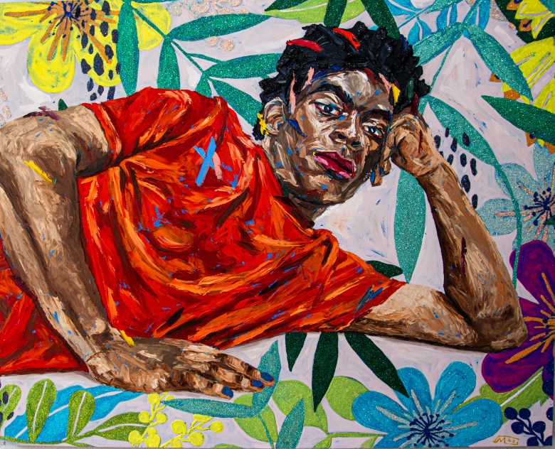 Painting of person posing 